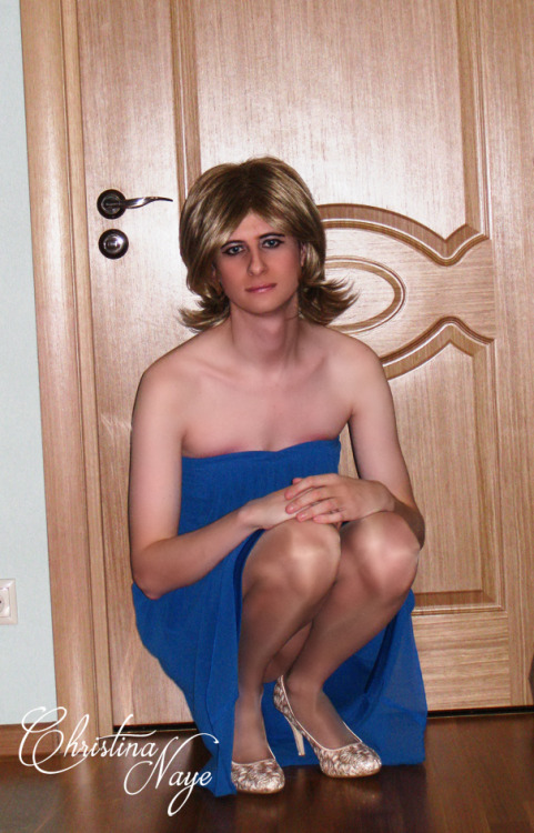 christinanaye: Christina Naye | #11: Blue cocktail dress Modest obedient girl