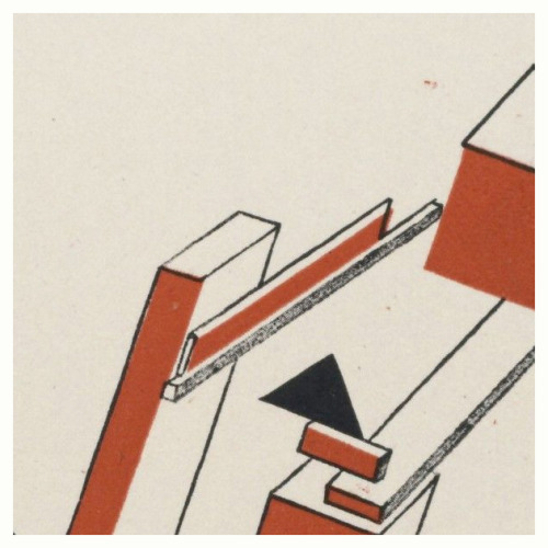 El Lissitzky [Russia] (1890-1941) ~‘Suprematisch worden van tWee kWAdrA ten in 6 konstrukties 