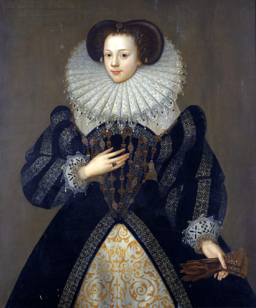 Mary Kytson, Lady Darcy, portrait in the manner of George Gower, 1583