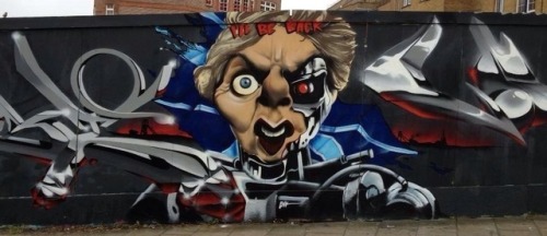 Anti-Margaret Thatcher graffiti in Brighton seen shortly after her death on April 8th 2013.