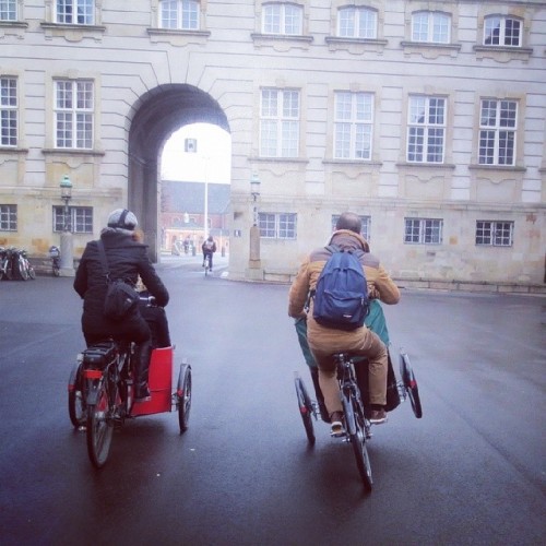 copenfuckinghagen: The @michel_augustin team funking it up on a Nihola #cargobike #copenhagen