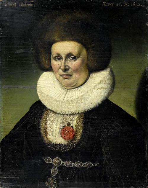 shewhoworshipscarlin:Portrait of Elisabeth von Werdt by Hanz Jacob Dunz, 1642.Literally sick of this