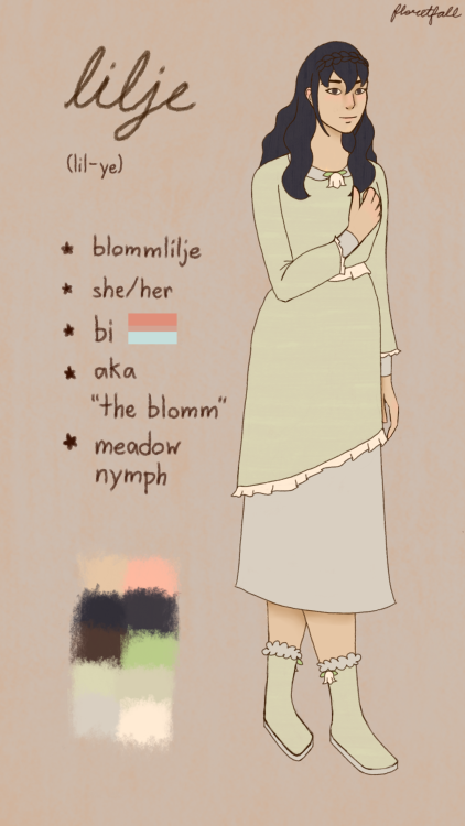 introducing my moominsona, lilje!she’s a blomm, a meadow nymph! (if round white trolls can exist the