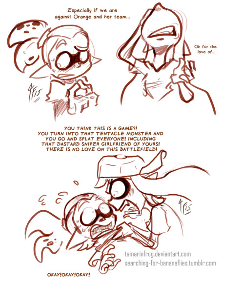 searching-for-bananaflies:  Girl and her tentacle monsterI’ve said a few times that Blue likes the Krak-On Splat Roller and then I realized what kind of… “jokes” that could lead up to. But then I thought that maybe Blue knows this too and gets