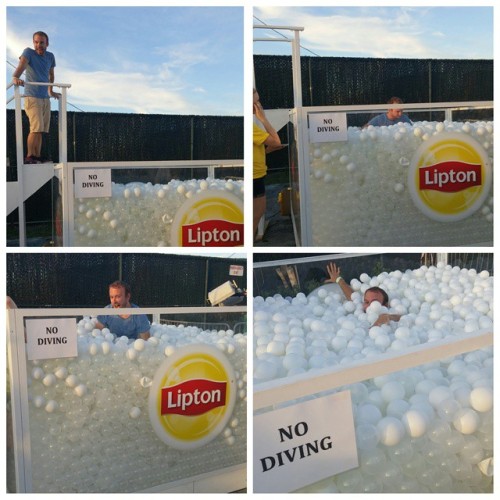 Last night I jumped into a @liptonicetea #ballpit because WHY NOT (probably a lot cleaner and less c