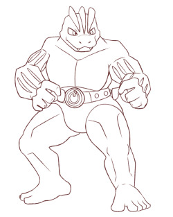 For The Curious, Here Is How The Finished Lineart For The Machoke Picture Looked