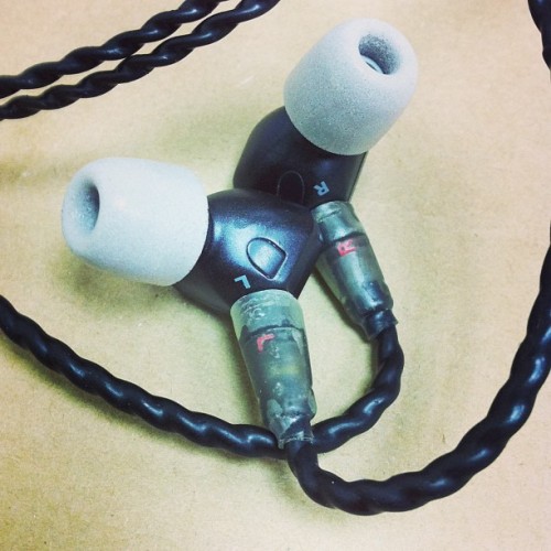 nawu:  My drum-practicing companion Sennheiser IE8 with new Comply foam earplug. 