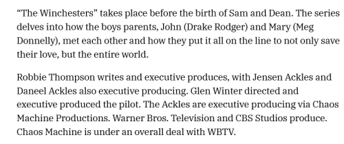 jensenackles-daily:The Winchesters has been ordered to series! (x)