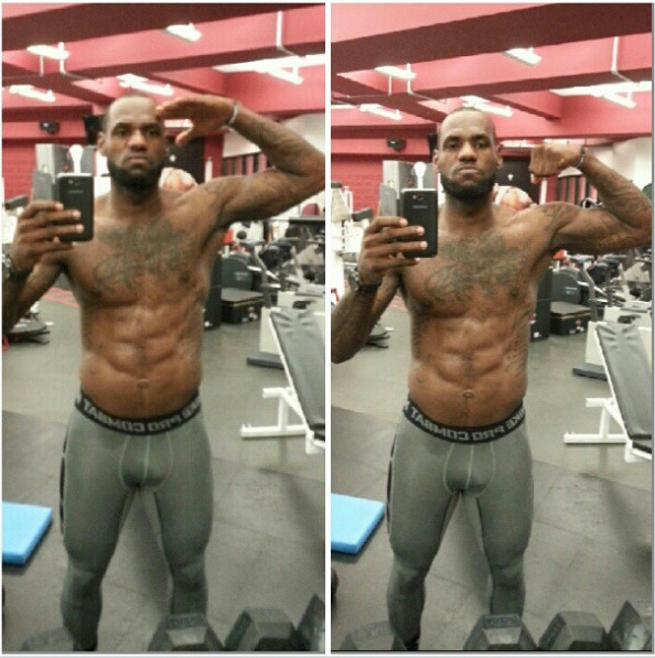 theconsolidator:  Lebron james in spandex naked peen plus his ass in the locker room