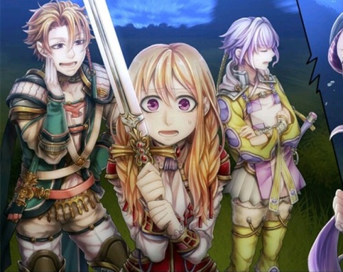 Mordred, Arthur (in the middle) and Galahad (on the right)