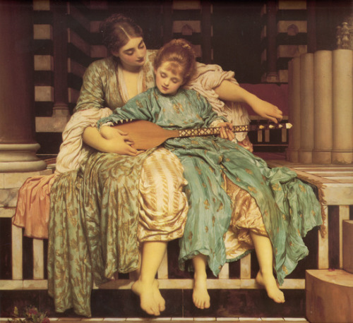 artist-frederic-leighton: The Music Lesson, 1877, Frederic LeightonMedium: oil,canvas