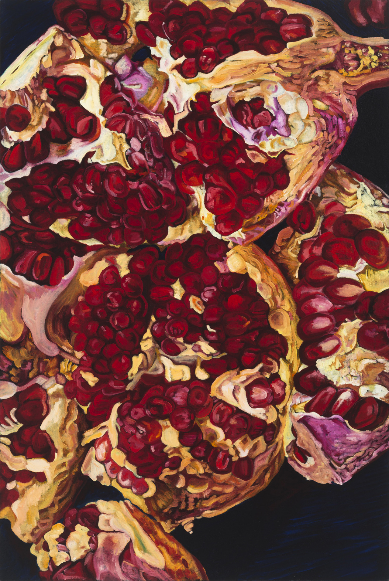 pomegranatelesbian: Fig, Pom, &amp; Blood Orange Logan Bruce Oil on Canvas 