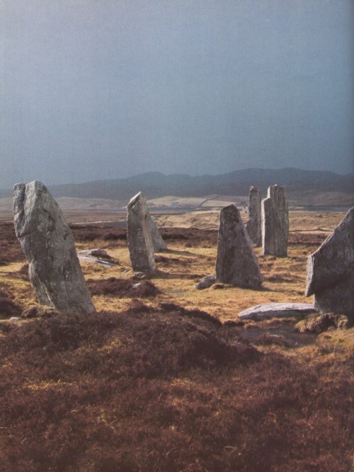 barbarianconspiracy: The Callanish stones, Isle of Lewis, Western Isles of Scotland. Scan from Burl 