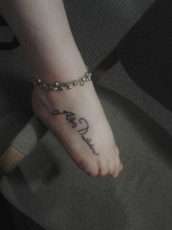 My very special foot piece, Albus’s signature. Harry Potter was part of my growing up, part of my family, and part of the special relationship between me and my belated grandmother. Many thanks to Ink Fountain in Batesville!
starry333.tumblr.com