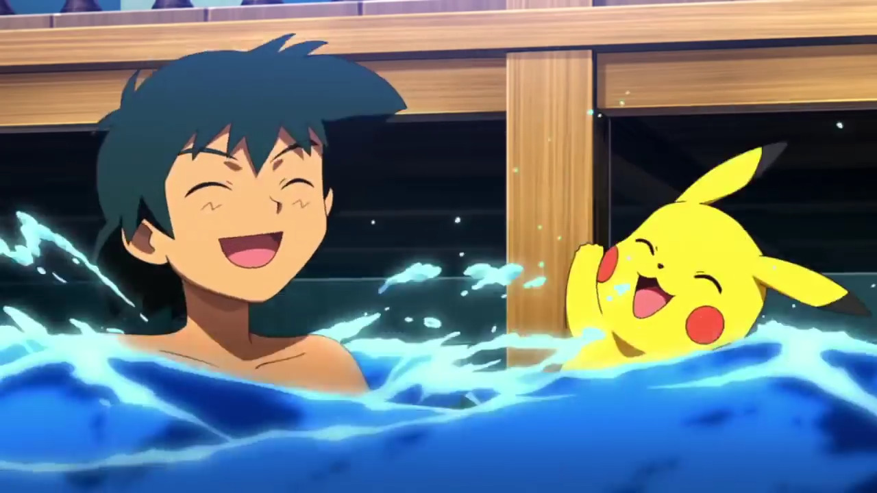 satoshi-myboy:Satoshi and Pikachu swimming! (。・ω・。)