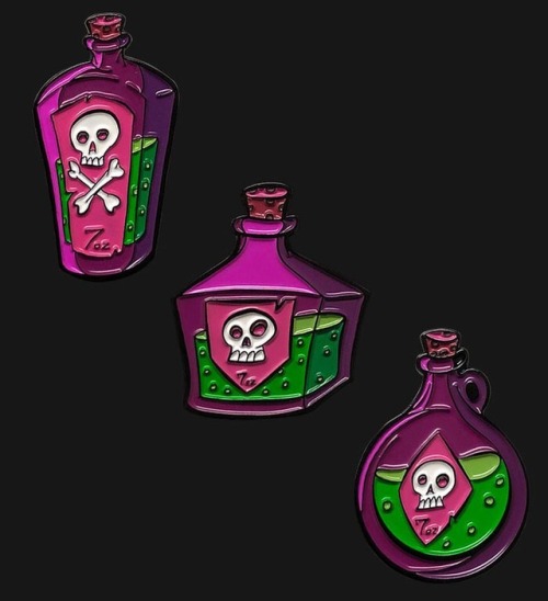 Choose your poison ☠️ very excited to announce my new Potion enamel pins! Choose your favorite or sa