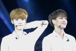 dailyexo:  Luhan, Kai - 140711 EXO from Exoplanet #1 - The Lost Planet in Taipei Credit: Kchun.