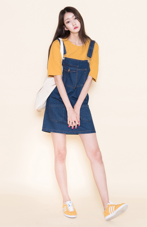 kstylick:   Patch Pocket Denim Dress Overalls by Mixxmix