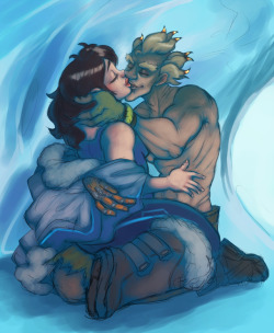 aly-the-alligator: thebigpalooka:   Happy @meihemsecretsanta to @indidoughnuts !!  I’m excited to share my present and I really hope you like it, darlin’!  Out of several really good ideas, I chose to draw a slightly steamy makeout (literally) and