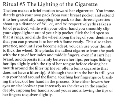 warriorlesbian:lesbianherstorian: “how to engage in courting rituals 1950′s butch style 