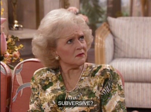 bisexualshakespeare:[ID: screenshots from Golden Girls. In the first Betty White looks confused and 