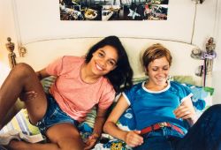 lottereinigerforever:  Rosario Dawson &amp; Chloé Sevigny on the set of “Kids” by Larry Clark