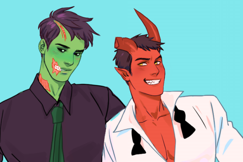 siobhanchiffon: My favorite couples from Monster Prom! Brian and Damien &amp; Vicky and Ver