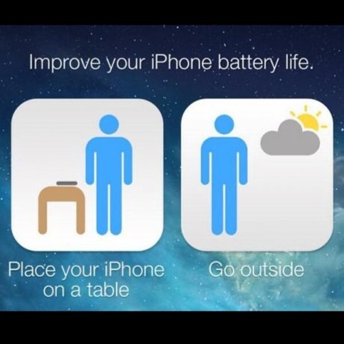 9gag:  Improve your battery life in two easy steps!  sera que funciona?