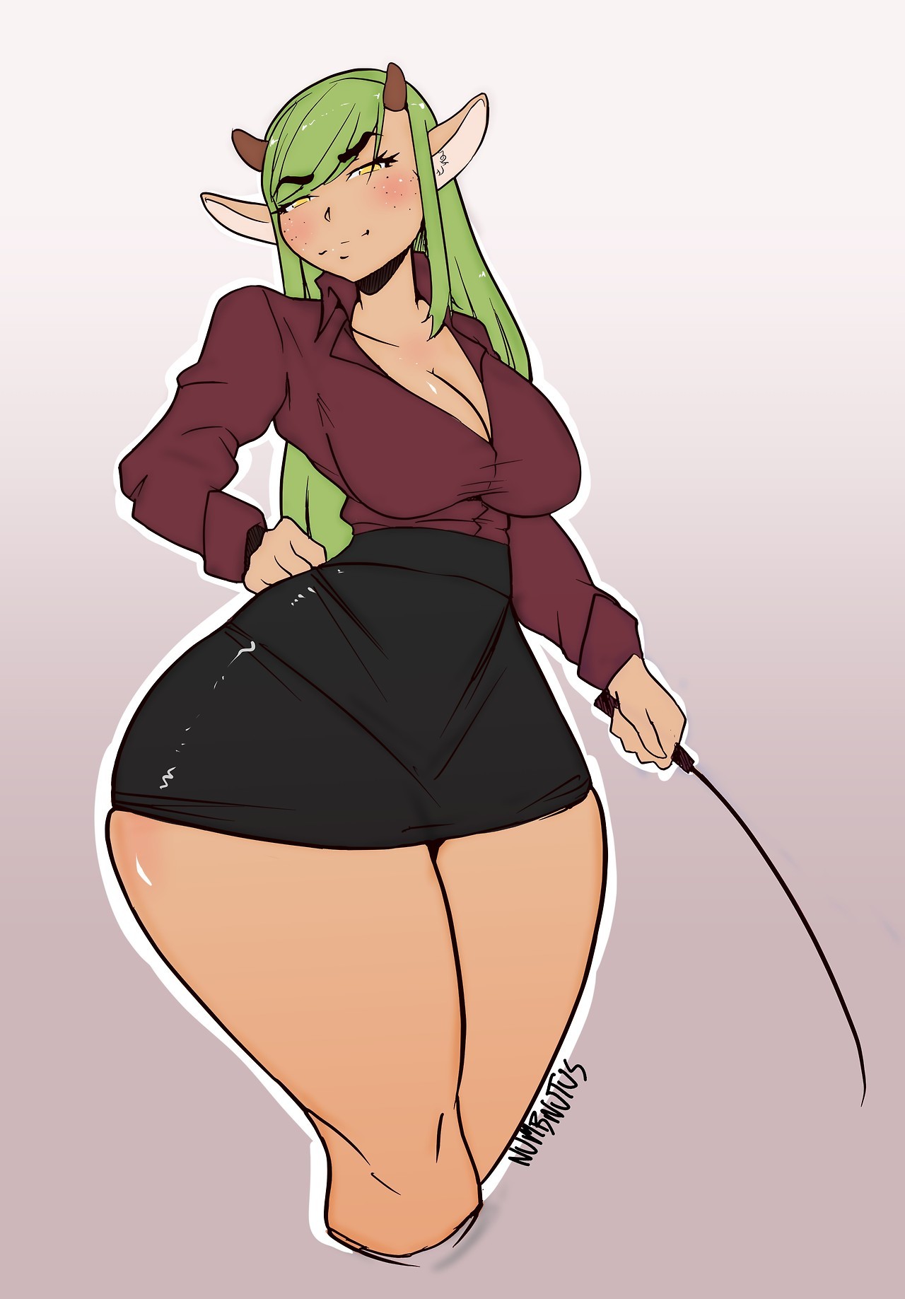 numbnutus:  My lovely lady in her Principal outfit.  Hentai Foundry Discord Twitter