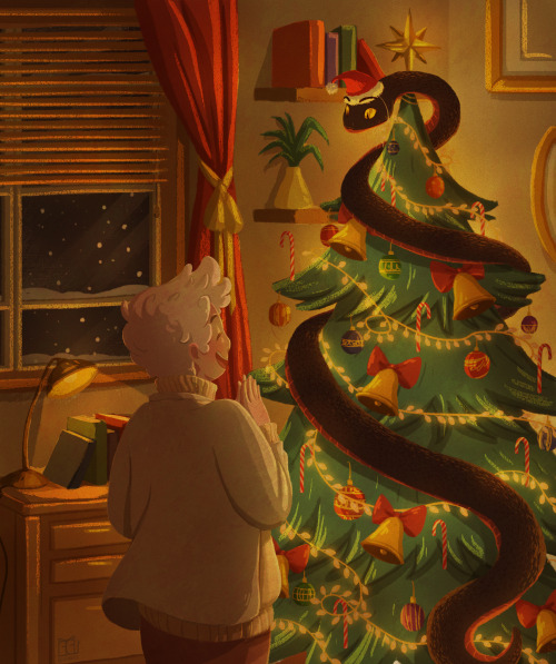 gemennair:  Crowley as a Tinsel on a Christmas