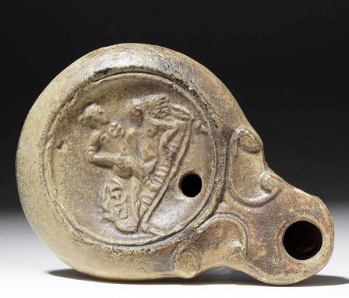 archaicwonder:Roman Sapphic Erotic Lamp, 1st Century ADErotic themes were common on Roman pottery an