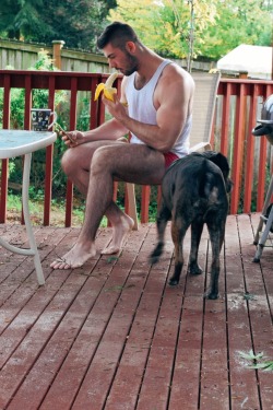 sex-lies-and-bowties: Casual mornings with bananas and dog butts  