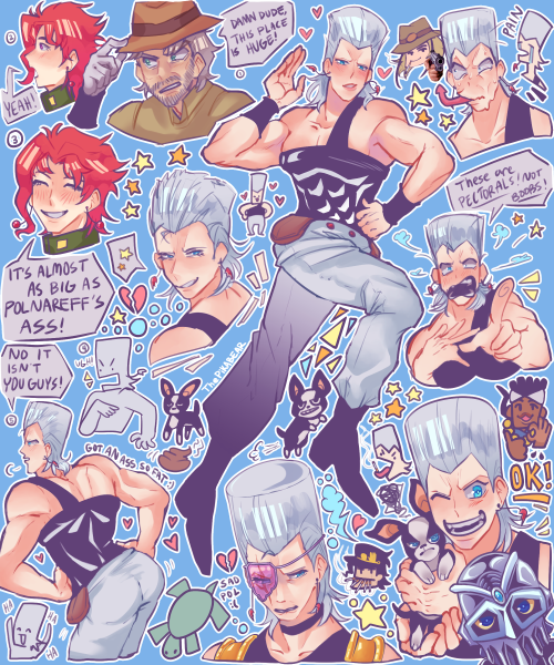 Polnareff doodle page cause I love him dearly