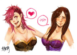 league-of-legends-sexy-girls:  Vi X Caitlyn by JHENBOSS 