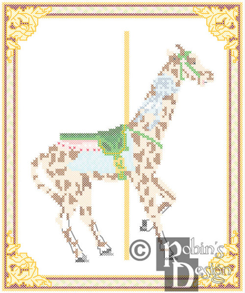 Carousel Giraffe Cross Stitch Pattern Herschell-Spillman Myrtle Beach SC PDF by robinsdesign from Ro