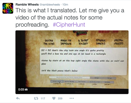 cipherhunt: the message from the fourth clue is in the progress of being decoded!