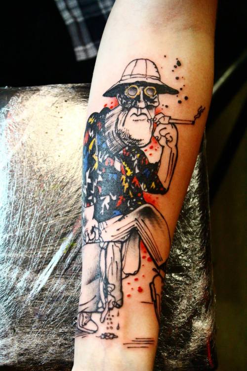 Family crest in Ralph Steadman style  Custom Tattooing by A  Flickr