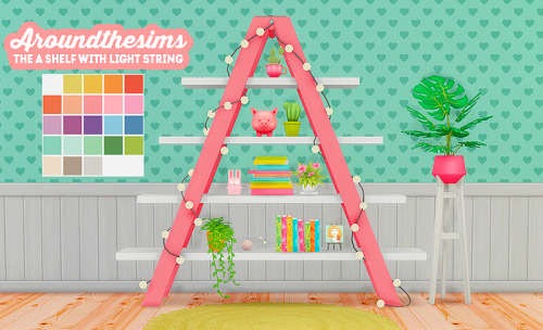 [ts4] ats4 the a shelf with light string - recolor24 swatchesMesh required!credit: ats4, eversims[DO