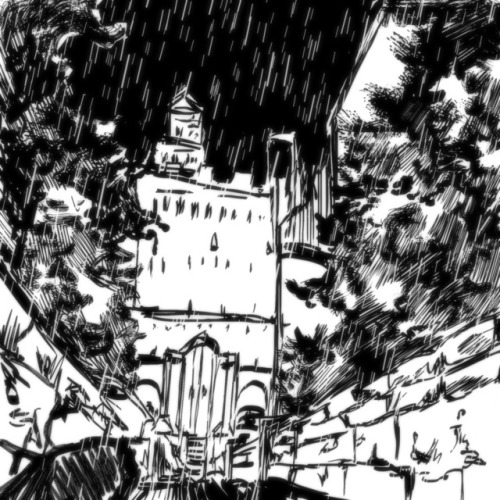 Rain. . #city #castle #buildings #art #artist #visualartist #painting #illustration #dope #inked #sk