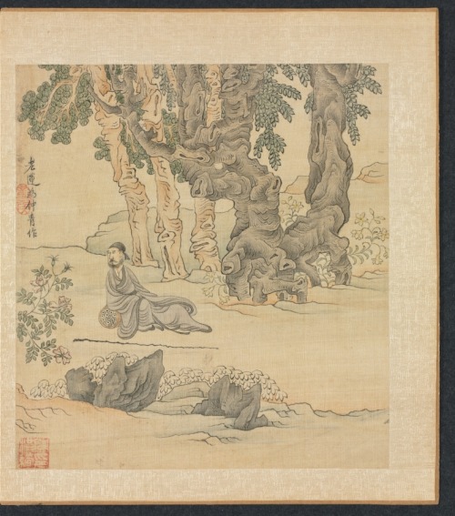 Paintings after Ancient Masters: Portrait of Zhongqing in a Landscape, Chen Hongshou, 1598-1652, Cle