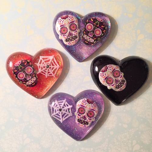 I&rsquo;ll have these cute sugar skull cabochons at Anime USA! They can be made into a pin, neck