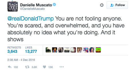 thelittlefae:  micdotcom: One woman delivered the perfect response to Donald Trump’s Twitter meltdown about SNL. A little louder for the people in the back, please.  Man I hope Alec Baldwin wins awards for his impersonations