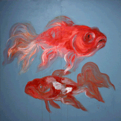hipinuff:Wanda Koop (Canadian, b. 1951), Gold Fish, (detail), 1987. Acrylic on plywood