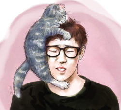 chiahua:  sunggyu with cat ◎chiahua 嘎蛤