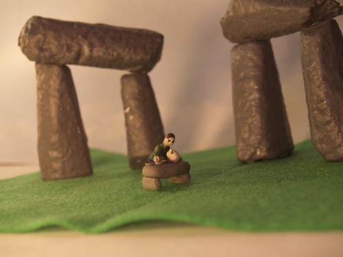 Item 156 - IMAGE. Recreate a scene from the cinematic masterpiece “Stonehenge Apocalypse” in miniatu