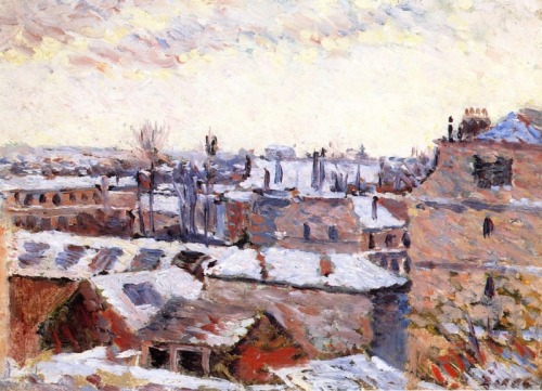Rue Denfert Roofs in the Snow  -  Maximilien Luce