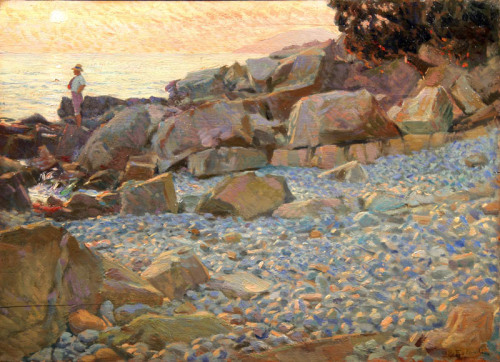 Ruggero Focardi (1864-1934) - Last Sun in Campo Lecciano. Oil on canvas.