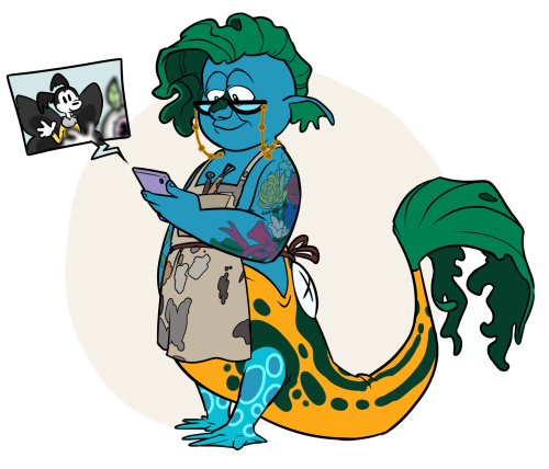 Figured I should draw some merple for for mermay, so here’s Terry’s mom! She has six kids, a mild ca