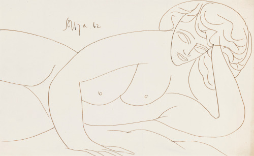thatsbutterbaby:Francis Newton Souza (1924 - 2002) - Untitled (Nude Woman), 1962.  Ink on paper