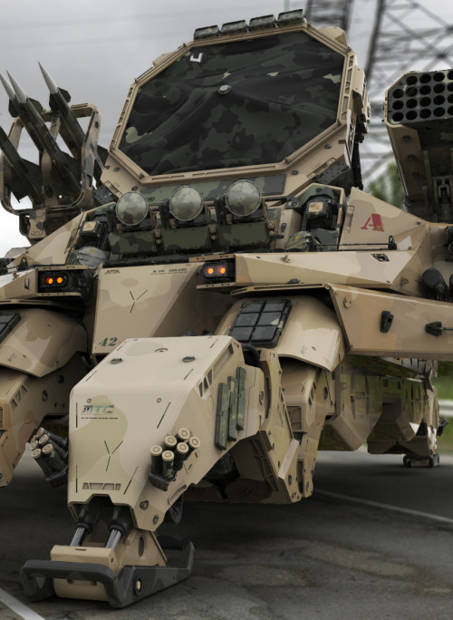 someponys-scribbles:  the-man-who-sold-za-warudo:  cyberclays:  M130 Abrams, 108th Air Defense Artillery Brigade  - by  Amin Akhshi    is that the fucking shagohod   God damn this is real life mech porn 